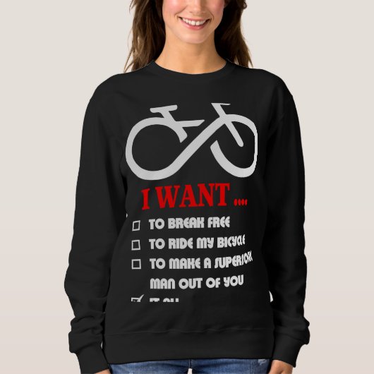 Ik wil gratis mijn fiets loslaten. trui (Voorkant)
