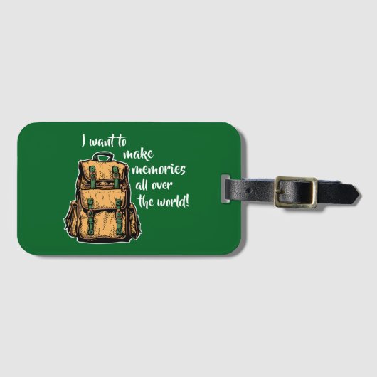 Ik wil herinneringen maken bagagelabel (Voorkant (horizontaal))