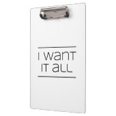 IK WIL HET ALLEMAAL!  Funny Shopping Klembord (Links)