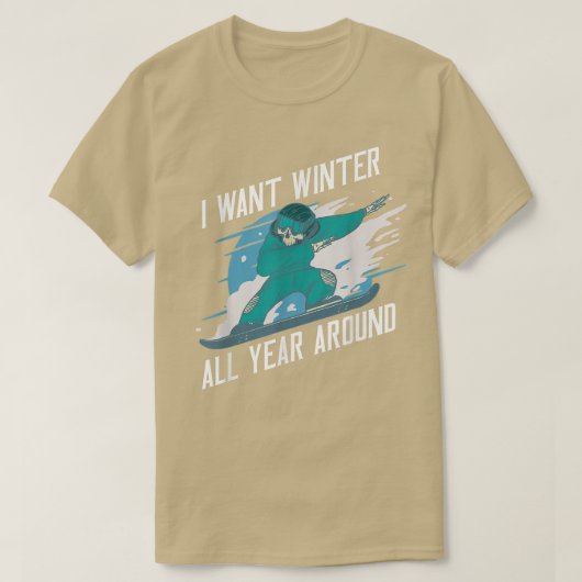 Ik wil het hele jaar door de winter, Snowboard T-shirt (Design voorkant)
