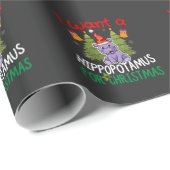 Ik wil Hippopotamus voor kerstT-shirt Cadeaupapier (Rol Hoek)