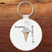 Ik wil Ice Cream sleutelketen (Wit) Sleutelhanger (Voorkant)