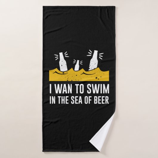Ik wil in het Zee van bier zwemmen Badhanddoek (Badhanddoek)