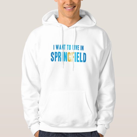 Ik wil in Springfield Hoodie wonen (Voorkant)