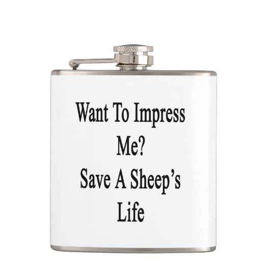 Ik wil indruk maken op het redden van een schapenl heupfles (Voorkant)