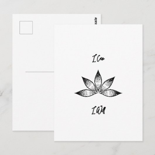 Ik wil Inspirerend bepalingsLotus. Briefkaart (Voorkant / Achterkant)