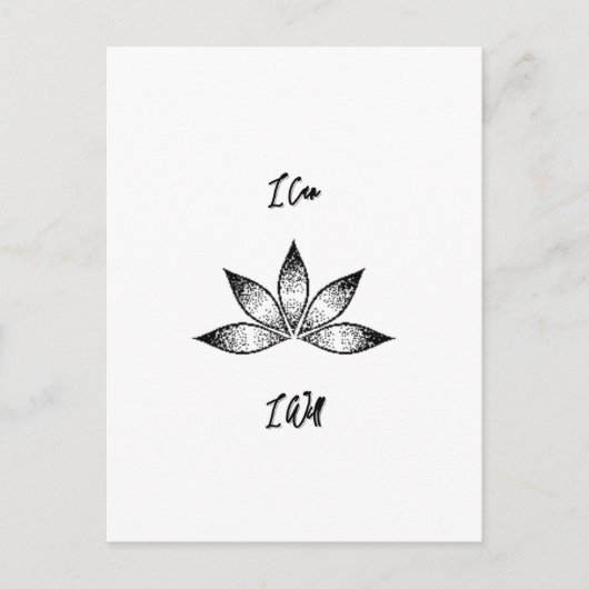 Ik wil Inspirerend bepalingsLotus. Briefkaart (Voorkant)