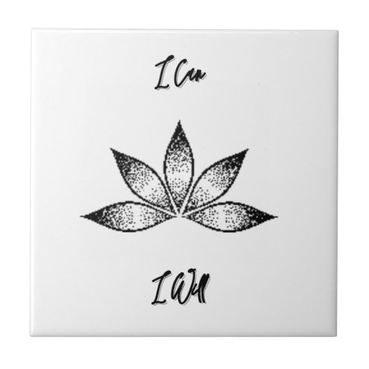 Ik wil Inspirerend bepalingsLotus. Tegeltje (Voorkant)