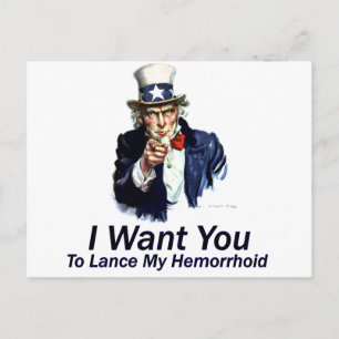 Ik wil je: Aan Lance My Hemorrhoid Briefkaart