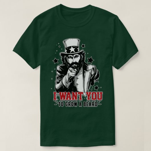 Ik wil je als baard. t-shirt (Design voorkant)