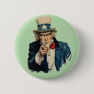 Ik wil je Amerikaans patriottisch klassiek figuu Ronde Button 5,7 Cm
