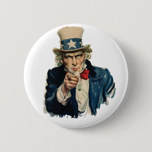 Ik wil je | Amerikaans patriottisch klassiek figuu Ronde Button 5,7 Cm (Voorkant)