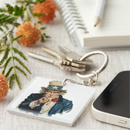 Ik wil je | Amerikaans patriottisch klassiek figuu Sleutelhanger