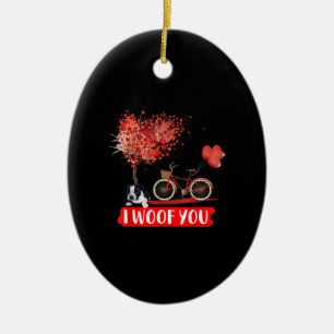 Ik wil je. Boston Terrier Dog Valentijn Gifts Keramisch Ornament