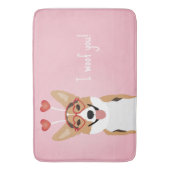 Ik wil je Corgi Dog Valentijnsdag Badmat (Voorkant Verticaal)