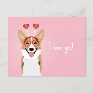 Ik wil je Corgi Dog Valentijnsdag Briefkaart
