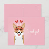 Ik wil je Corgi Dog Valentijnsdag Briefkaart (Voorkant / Achterkant)