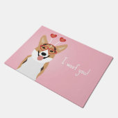 Ik wil je Corgi Dog Valentijnsdag Deurmat (Schuin)