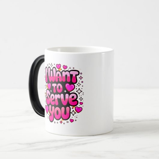 Ik wil je dienen - Romantisch hartontwerp Magische Mok (Voorkant links)