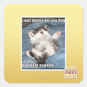 Ik wil je een knuffel geven vierkante sticker