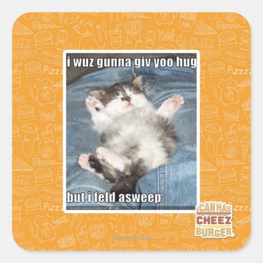 Ik wil je een knuffel geven vierkante sticker (Voorkant)