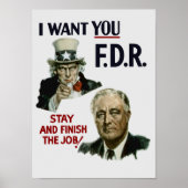 Ik wil je FDR — oom Sam WWII Poster (Voorkant)