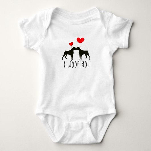 Ik wil je graag - Boxer Dog Shirt voor baby's (Voorkant)