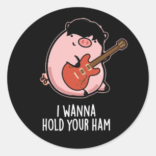 Ik wil je ham Funny Pig Donk BG vasthouden Ronde Sticker