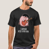 Ik wil je ham Funny Pig Donk BG vasthouden T-shirt (Voorkant)