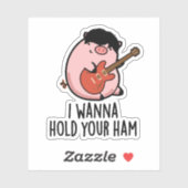 Ik wil je ham Funny Pig Pun vasthouden Sticker (Vel)