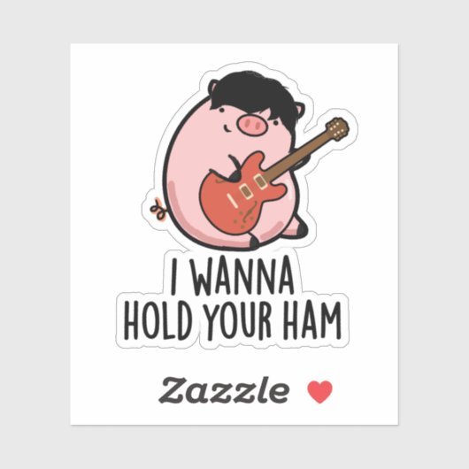 Ik wil je ham Funny Pig Pun vasthouden Sticker (Vel)