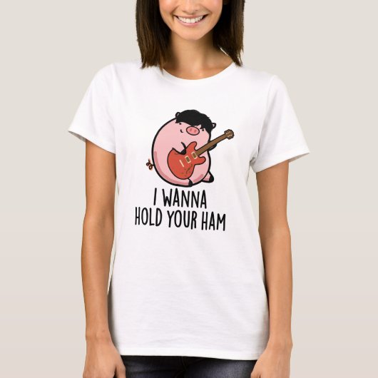 Ik wil je ham Funny Pig Pun vasthouden T-shirt (Voorkant)