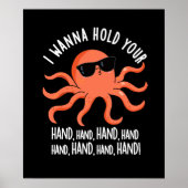 Ik Wil Je Hand Vasthouden Hand Octopus Pun Donkere Poster (Voorkant)