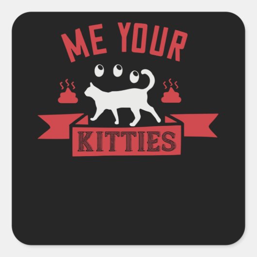 Ik wil je Katten Vierkante Sticker (Voorkant)