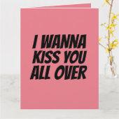 IK WIL JE KUSSEN OVER HEEL WENSKAART KAART (Gele Bloem)