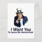 Ik wil je: Mijn hemorrhoid uitlenen Briefkaart (Voorkant)