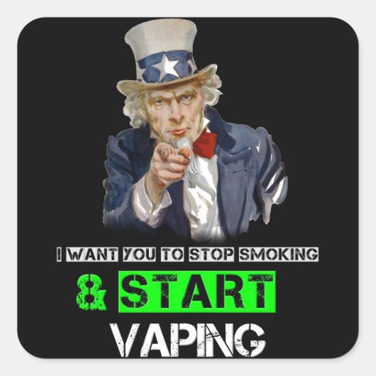 Ik wil je oom Sam Vape Vierkante Sticker (Voorkant)