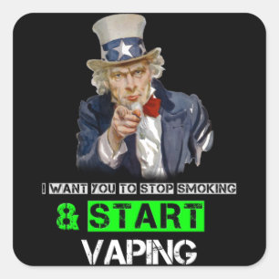 Ik wil je oom Sam Vape Vierkante Sticker