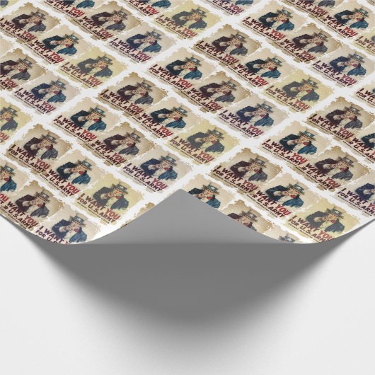 Ik wil je | Uncle Sam  Retro Mooi Cadeaupapier (Hoek)