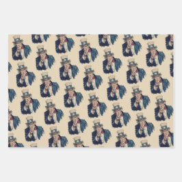 Ik wil je | Uncle Sam  Retro Mooi Inpakpapier Vel