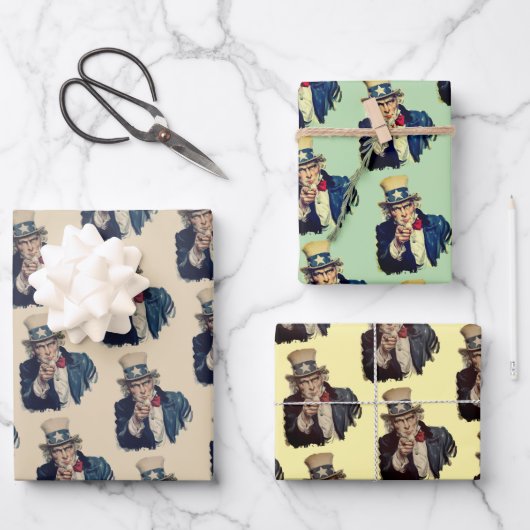 Ik wil je | Uncle Sam  Retro Mooi Inpakpapier Vel (Voorkant)