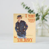 Ik wil je voor de marine. briefkaart (Staand voorkant)