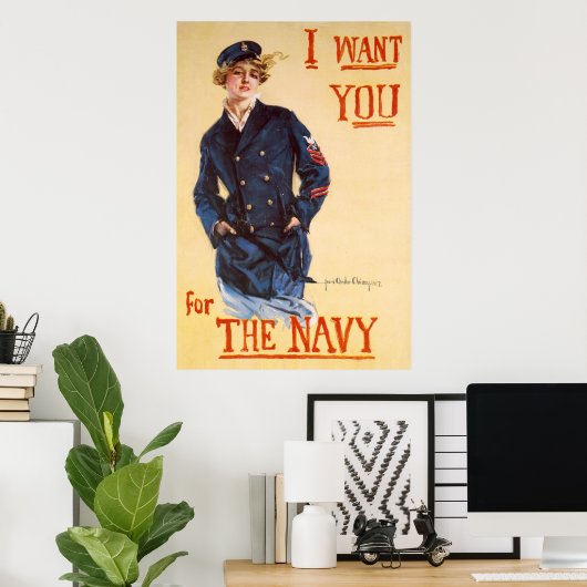 Ik wil je voor de marine. poster (Thuiskantoor)