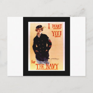 Ik wil je voor de marine ~ WW I Amerikaanse poster Briefkaart