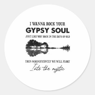 Ik wil je zigeunersol Hippie Guitar schenen Ronde Sticker