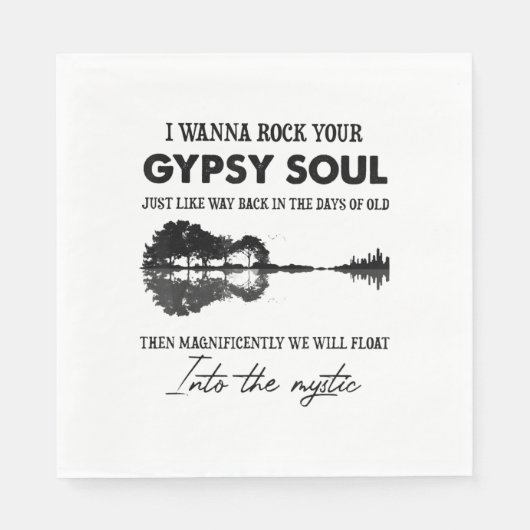 Ik wil je zigeunersol Hippie Guitar schenen Servet (Voorkant)