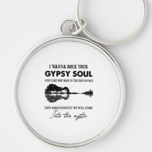 Ik wil je zigeunersol Hippie Guitar schenen Sleutelhanger