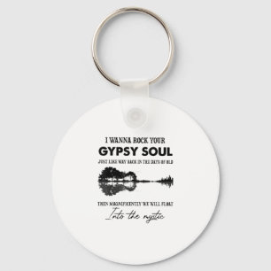 Ik wil je zigeunersol Hippie Guitar schenen Sleutelhanger