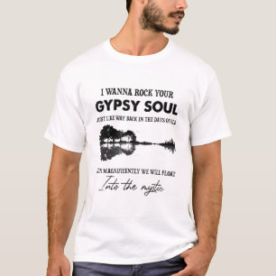 Ik wil je zigeunersol Hippie Guitar schenen T-shirt