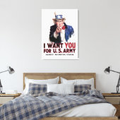 Ik wil jou, oom Sam Canvas Afdruk (Insitu (Slaapkamer))